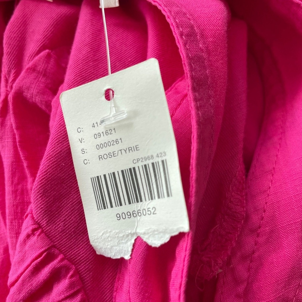 Anthropologie Bright Pink V-Neck Tunic Top - Picture 4 of 7